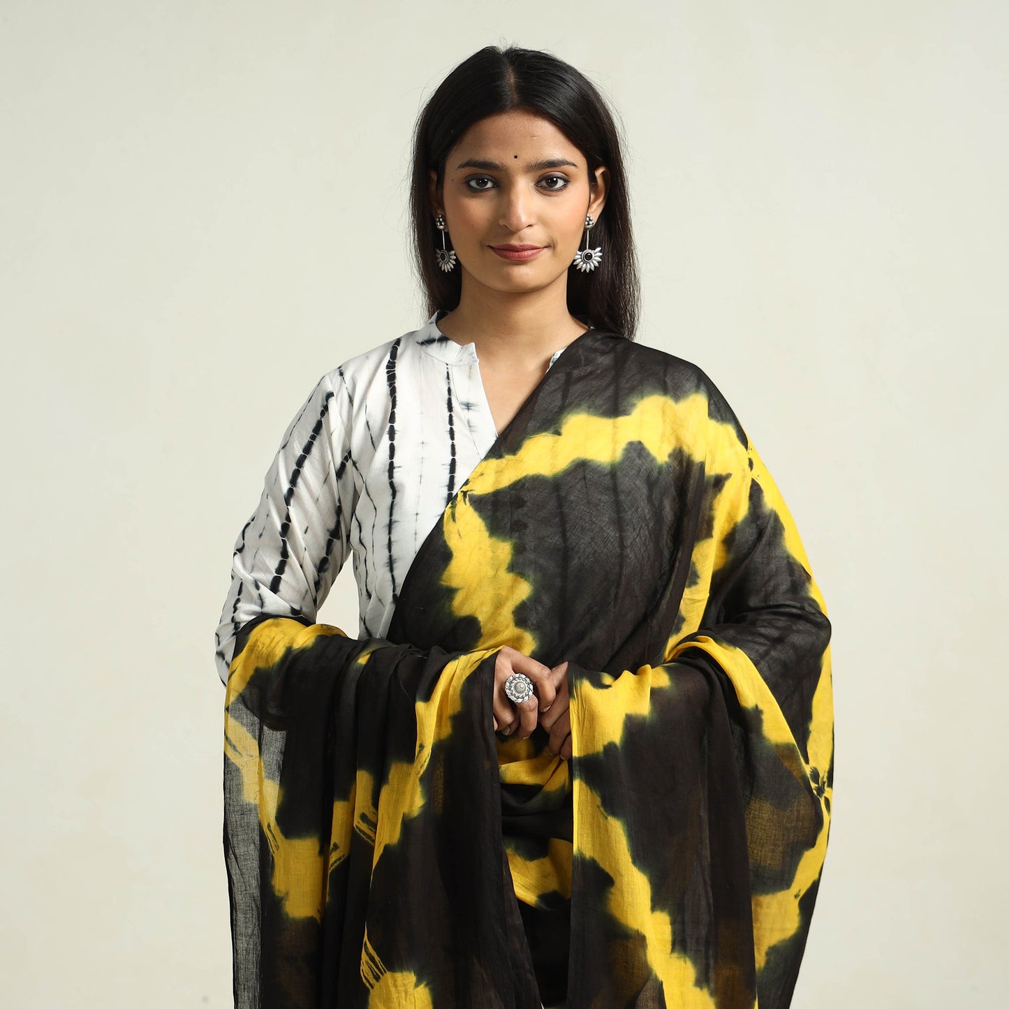 Shibori Kurta with Palazzo & Dupatta Set