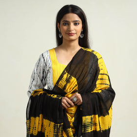 Buy Shibori Tye-Dye Mul Cotton Kurta with Palazzo & Dupatta Set Online at iTokri.com