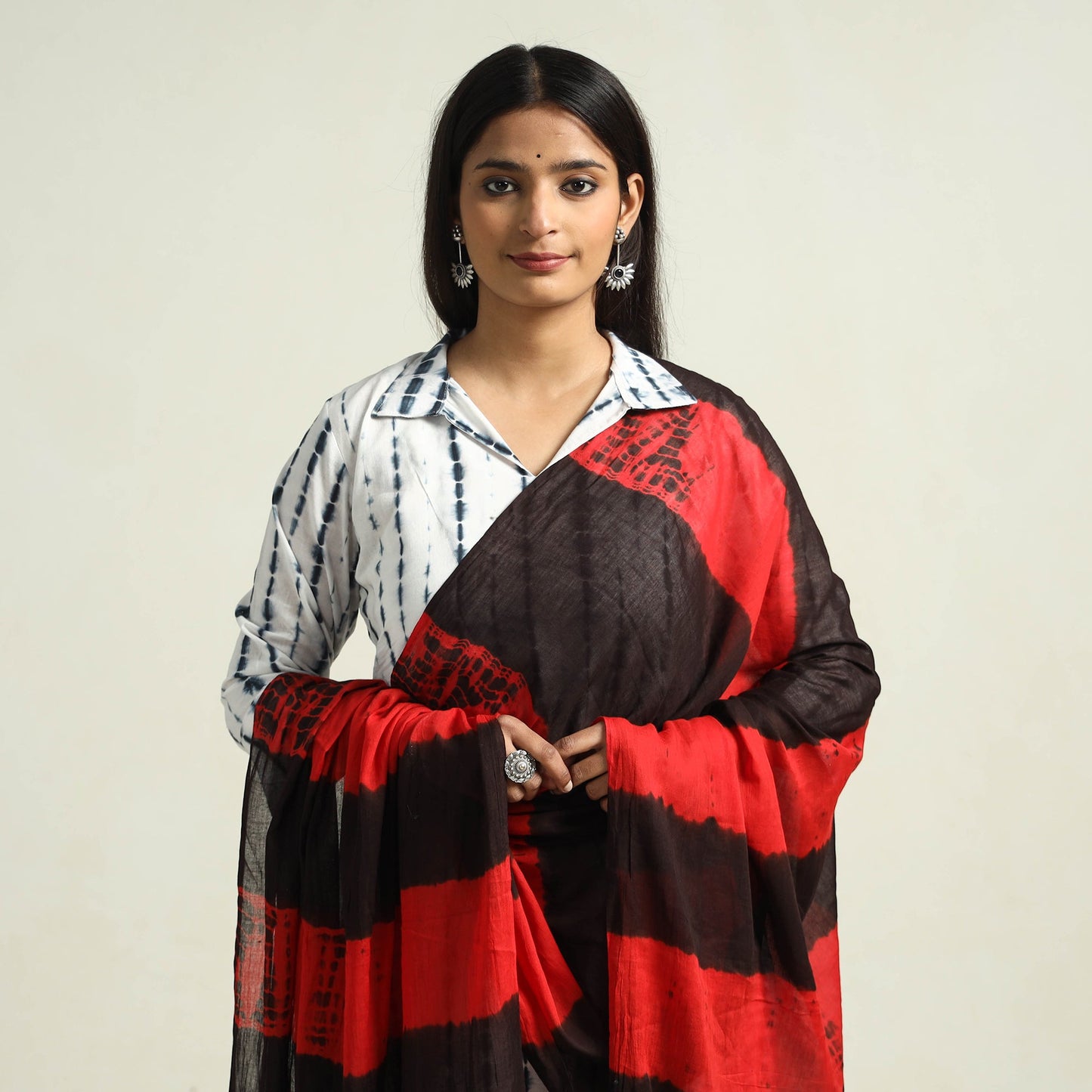 Shibori Kurta with Palazzo & Dupatta Set
