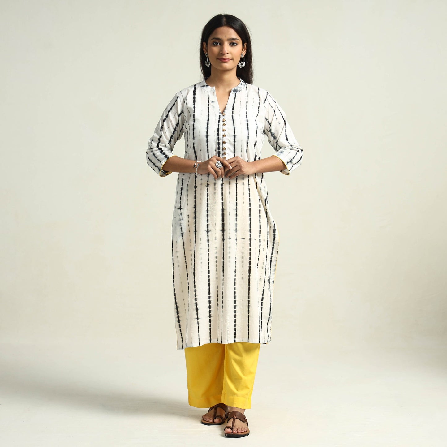 Shibori Kurta with Palazzo & Dupatta Set