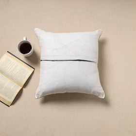 Buy White Silk Banarasi Cushion Cover with Zari Work