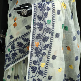Silk cotton dhakai jamdani saree 21 - handcrafted