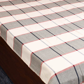 White - single handloom cotton bed sheet (90 x 60 in) 98