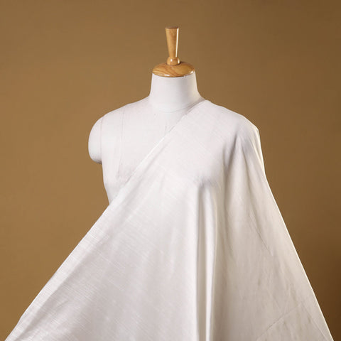White Slub Silk Plain Fabric