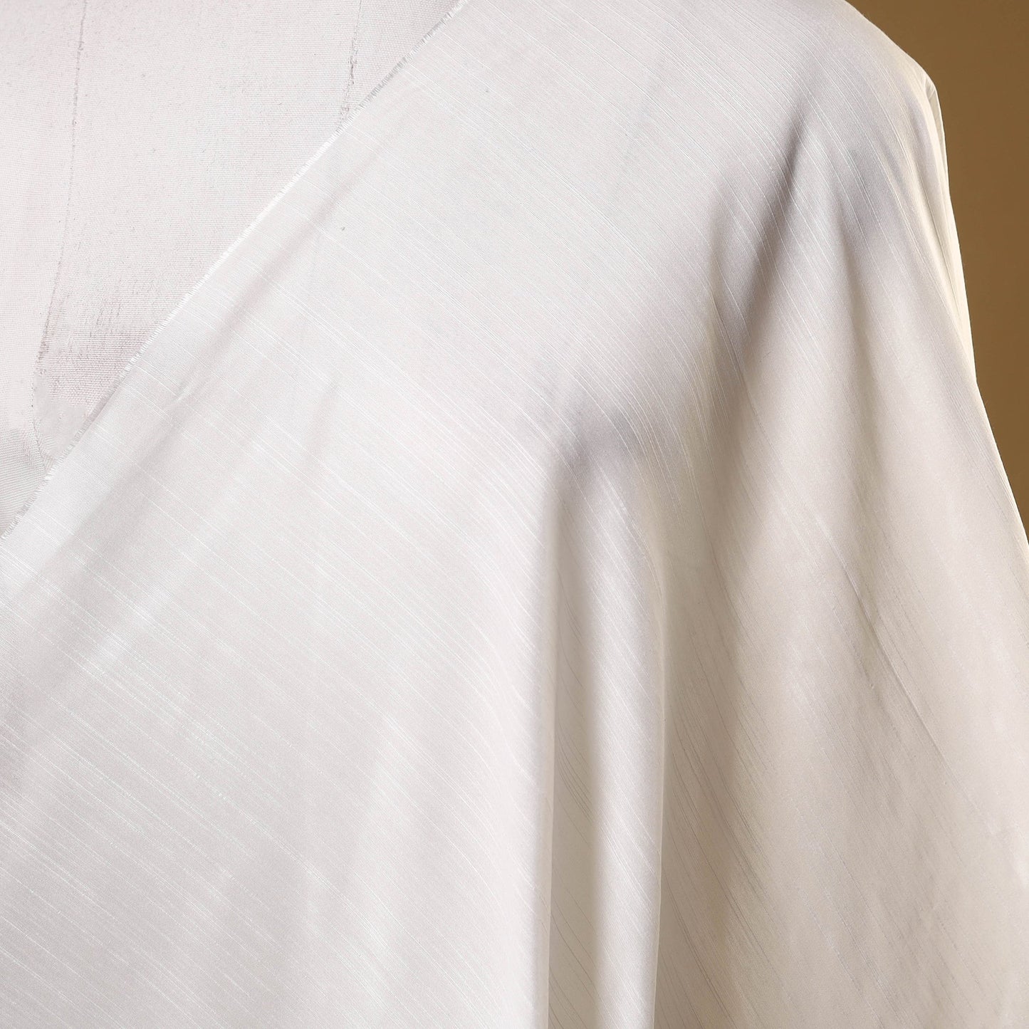 White Slub Silk Plain Fabric