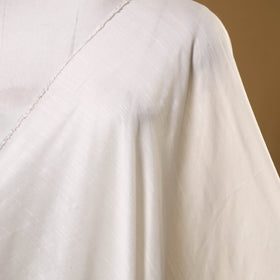 Off White Slub Silk Plain Fabric