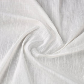 White Slub Silk Plain Fabric 