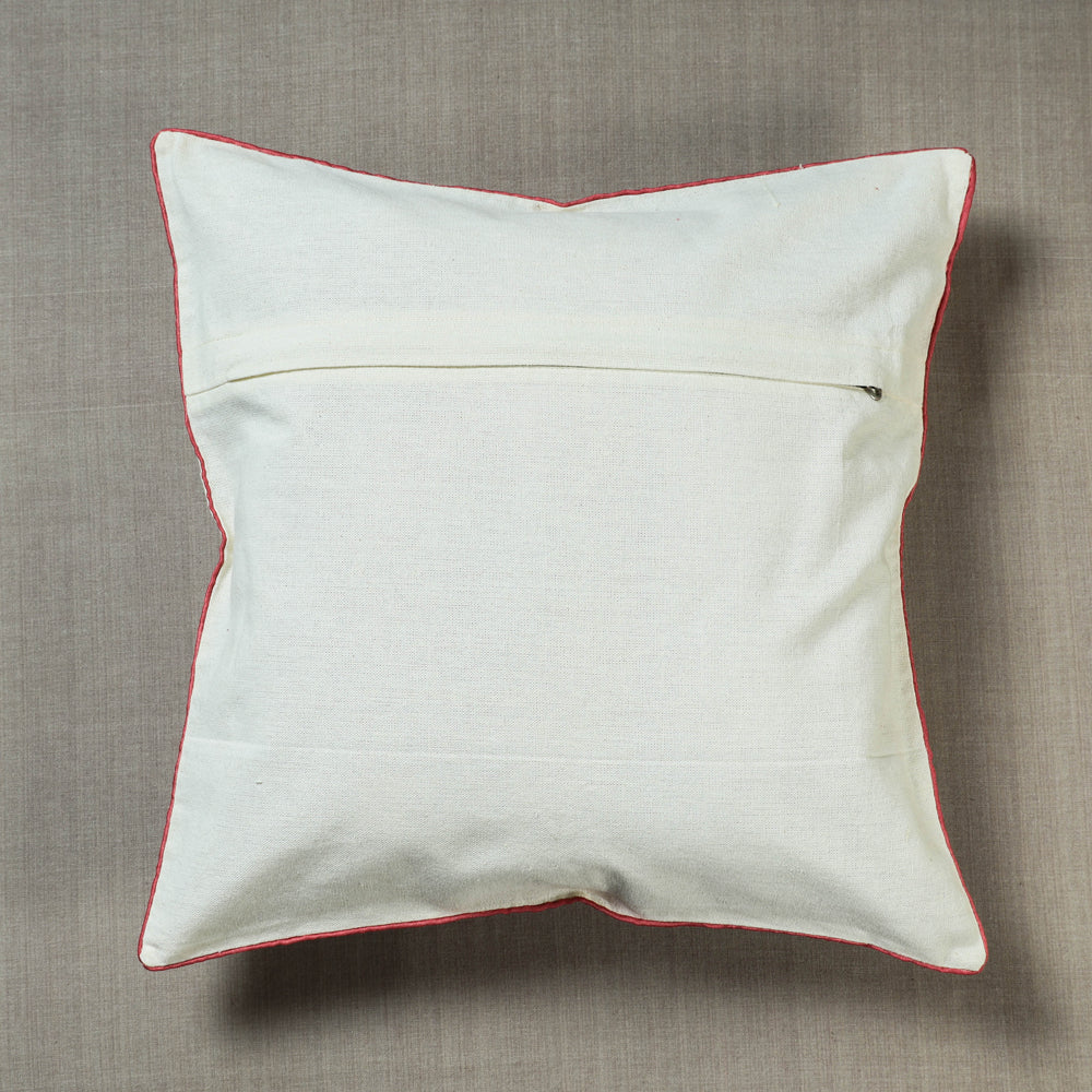Buy White Soof Embroidery Cotton Cushion Cover