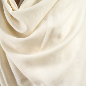 White - sozni hand embroidery merino wool handwoven