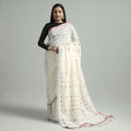  Srikakulam Handloom Jamdani Buti Cotton Saree with Tassels 