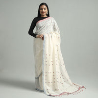  Srikakulam Handloom Jamdani Buti Cotton Saree with Tassels 