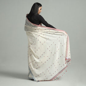  Srikakulam Handloom Jamdani Buti Cotton Saree with Tassels 