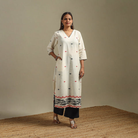 Straight cotton hand embroidered jamdani border thread buti