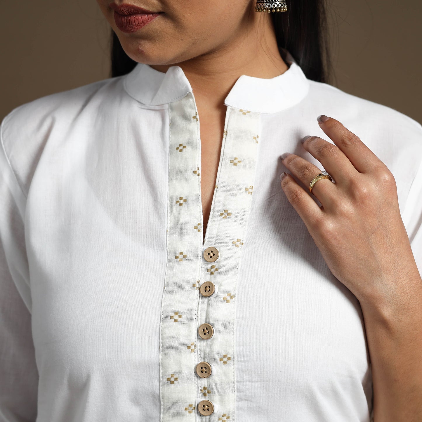 Buy White Straight Plain Cotton Kurta for Women