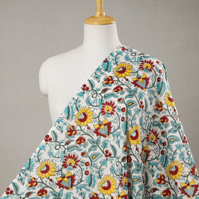  Sanganeri Block Print Fabric - Floral Rajasthani