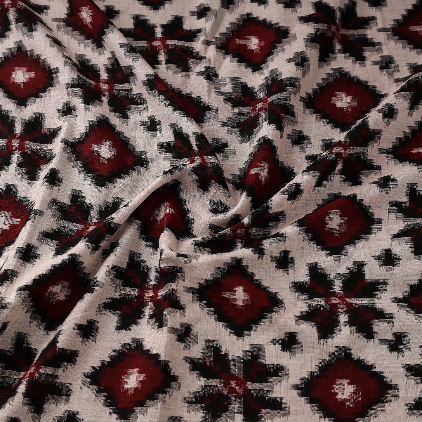 Telia rumal handloom cotton pochampally double ikat fabric