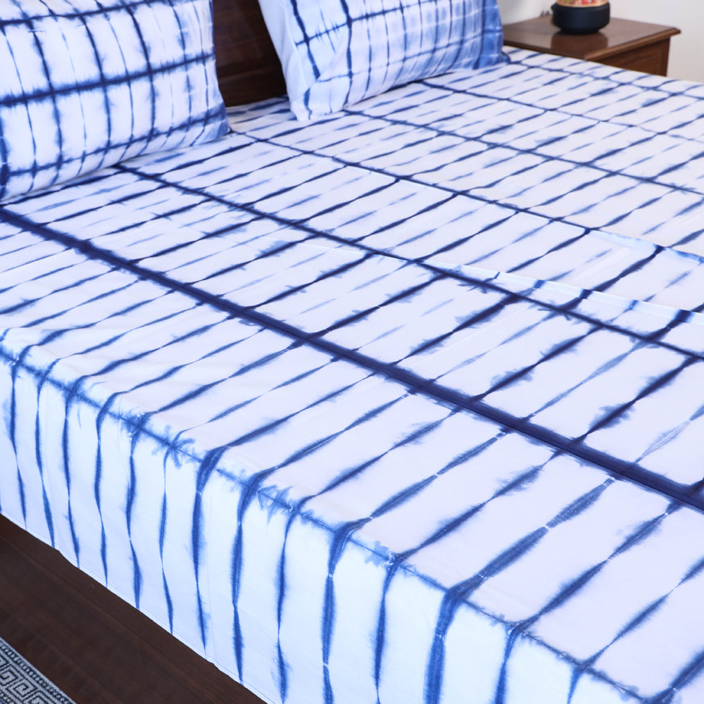Buy Tie & Dye Cotton Double Shibori Bed Sheet Set