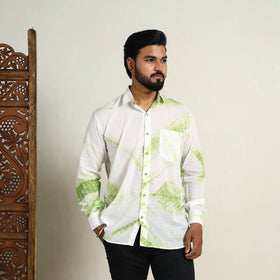 Buy Tie-Dye Cotton Full Sleeve White Men Shibori Shirt