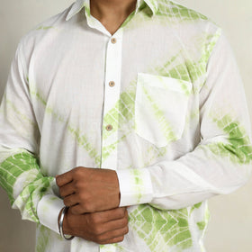 Buy Tie-Dye Cotton Full Sleeve White Men Shibori Shirt
