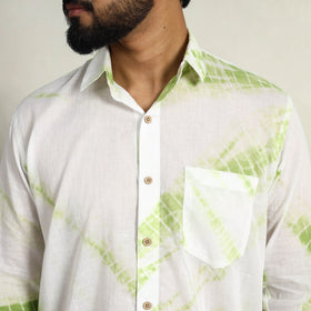 Buy Tie-Dye Cotton Full Sleeve White Men Shibori Shirt