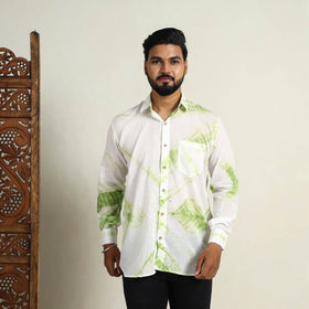 Buy Tie-Dye Cotton Full Sleeve White Men Shibori Shirt