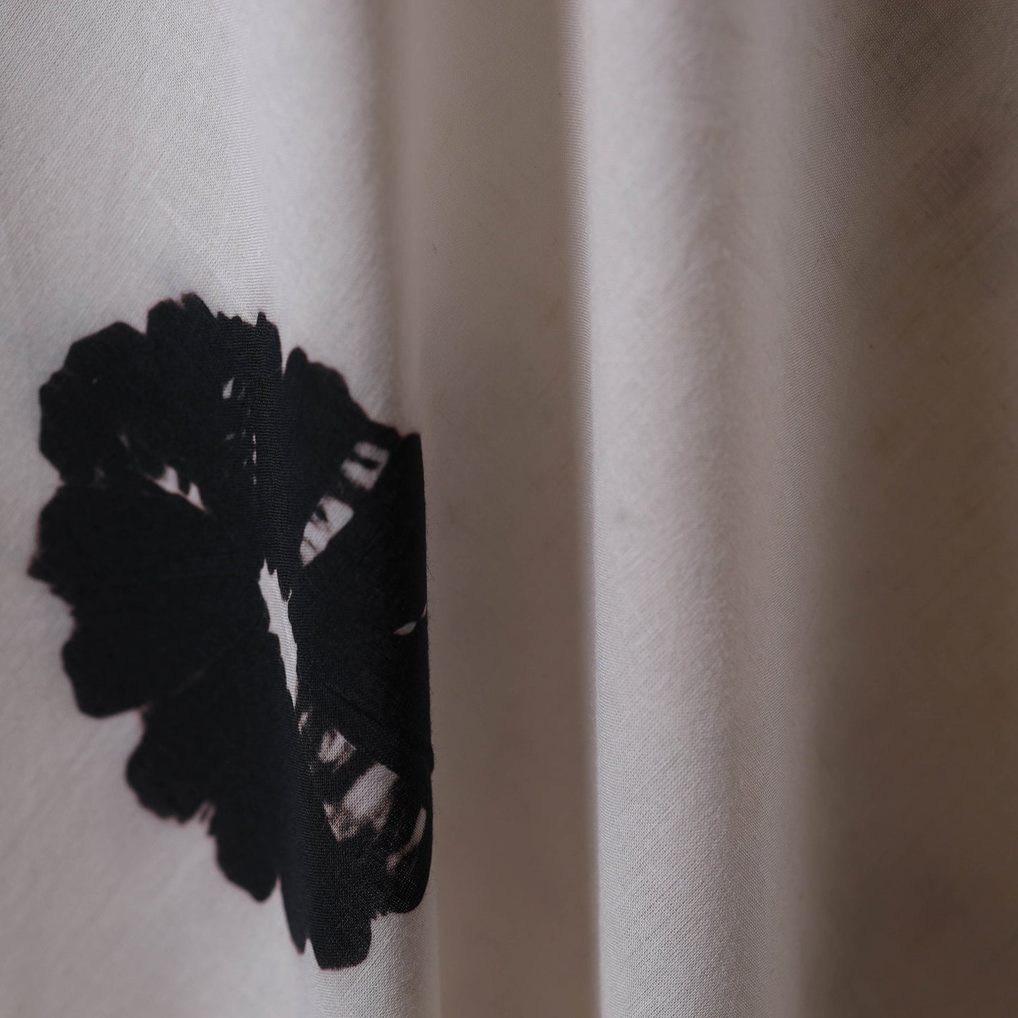 Black - tie-dye cotton shibori fabric 03 - handcrafted