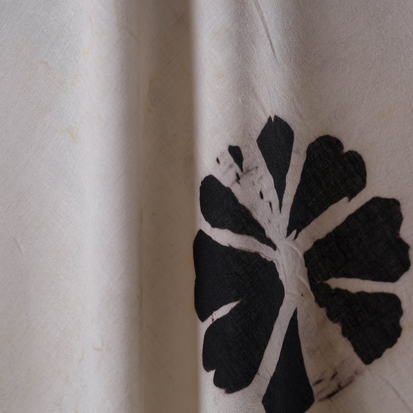 Black - tie-dye cotton shibori fabric 05 - handcrafted