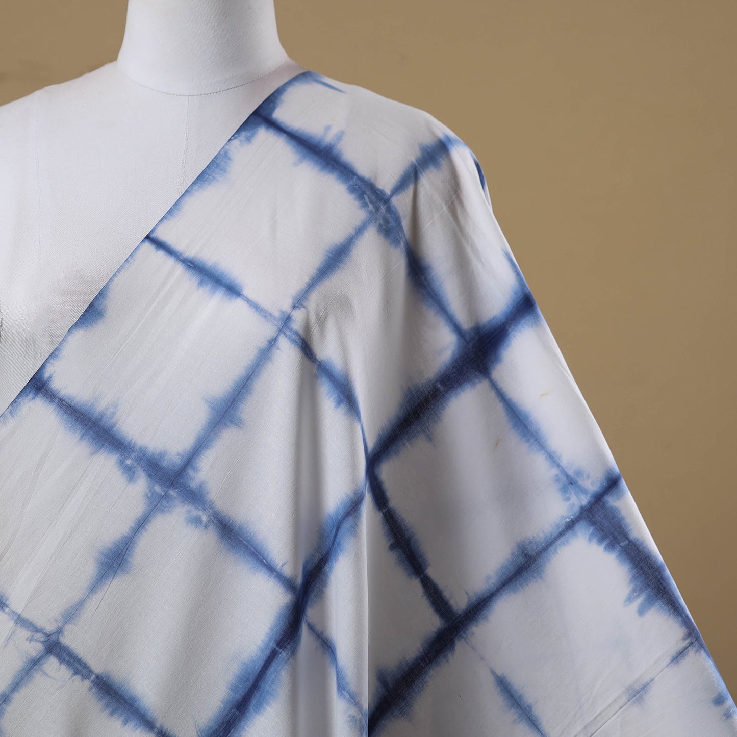 Black - tie-dye cotton shibori fabric 06 - handcrafted