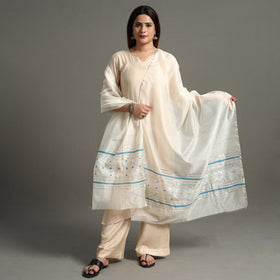  Traditional Chanderi Silk Handloom Zari Buti Dupatta with Tassels 22 Online 