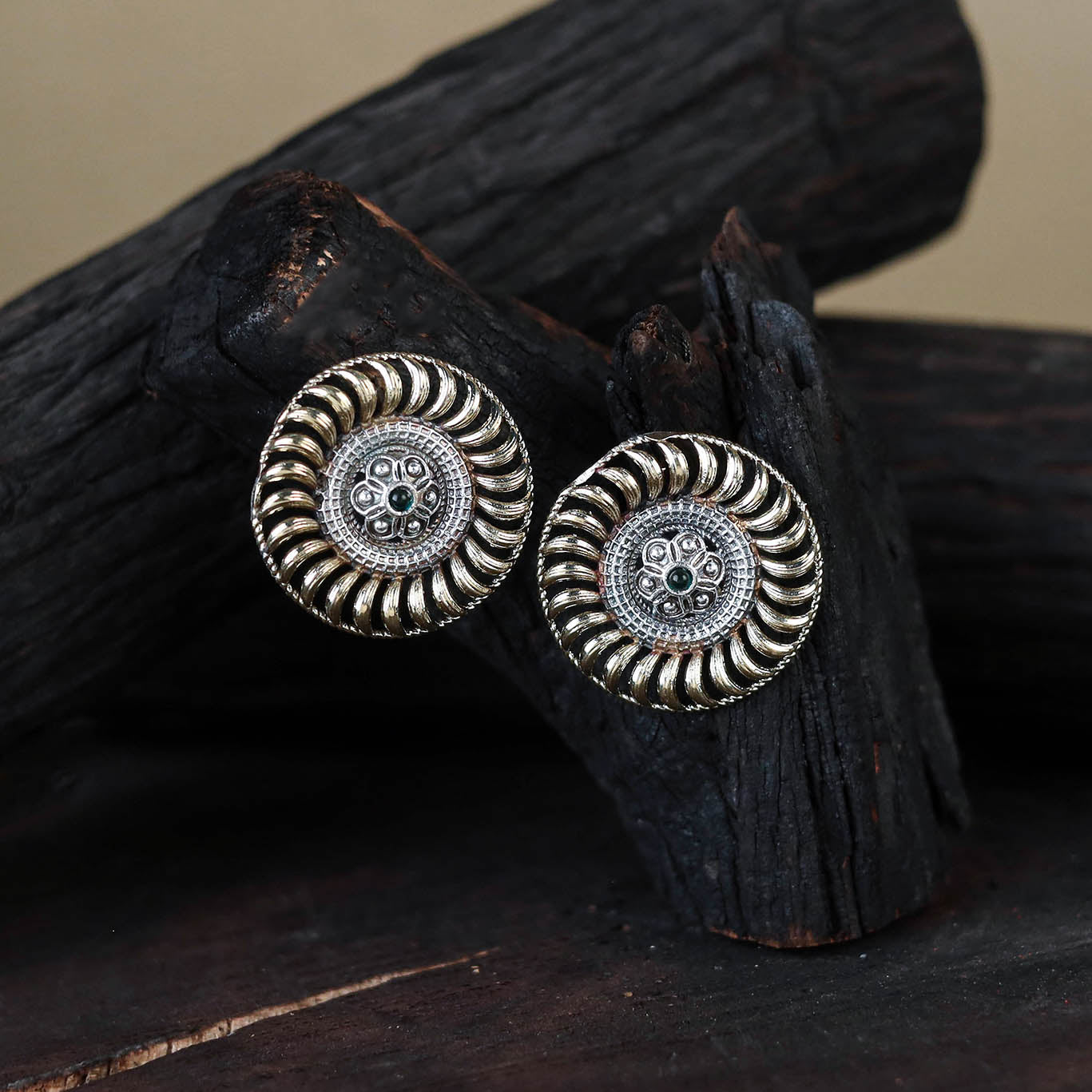 Traditional German Silver-Plated Classic Stud Earrings