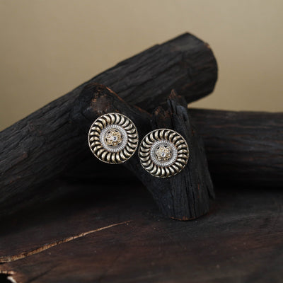 Traditional German Silver-Plated Classic Stud Earrings