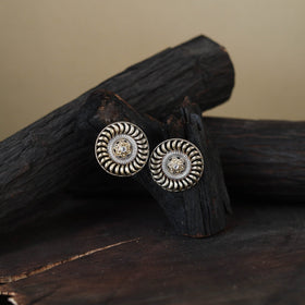 Traditional German Silver-Plated Classic Stud Earrings