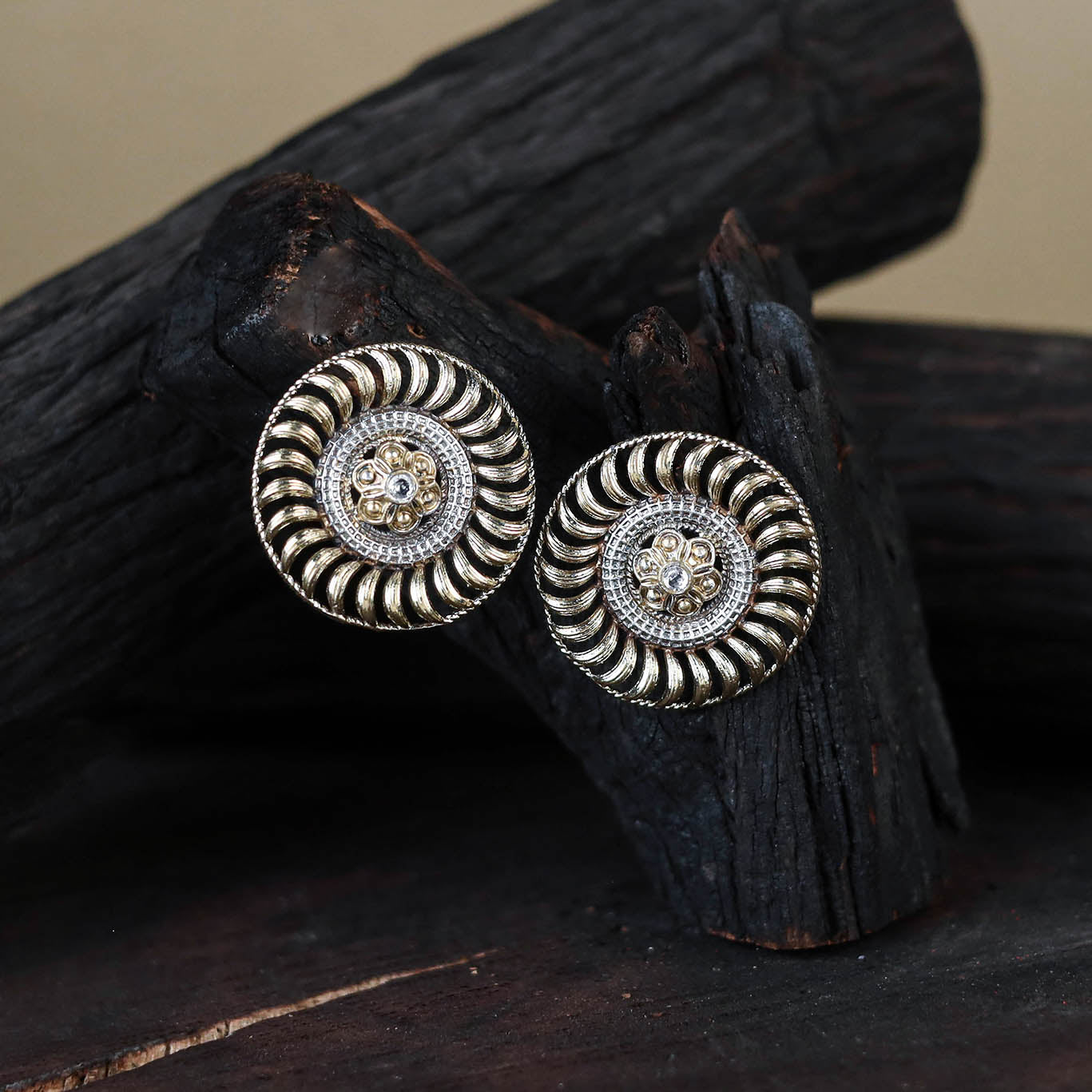 Traditional German Silver-Plated Classic Stud Earrings