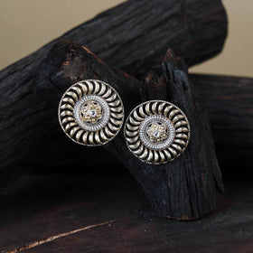 Traditional German Silver-Plated Classic Stud Earrings