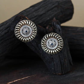 Traditional German Silver-Plated Classic Stud Earrings