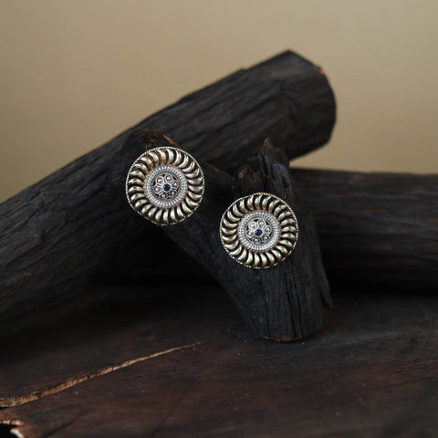 Traditional German Silver-Plated Classic Stud Earrings