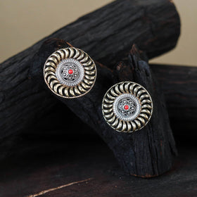 Traditional German Silver-Plated Classic Stud Earrings