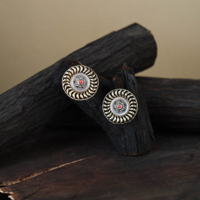 Traditional German Silver-Plated Classic Stud Earrings