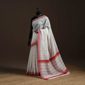 White - traditional handloom buti chanderi silk saree 03