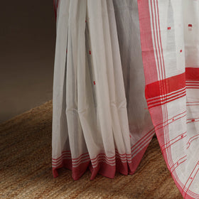 White - traditional handloom buti chanderi silk saree 07