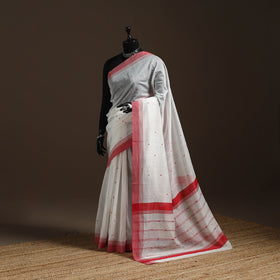White - traditional handloom chanderi silk saree 01