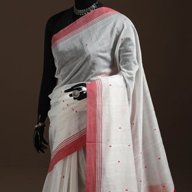 White - traditional handloom chanderi silk saree 01