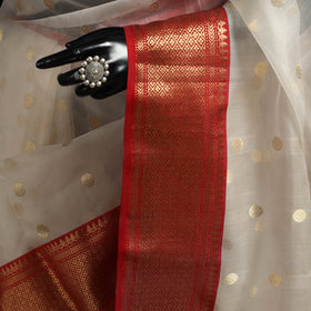 White - traditional handloom chanderi silk saree 04