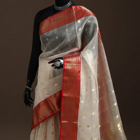 White - traditional handloom chanderi silk saree 04