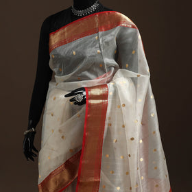White - traditional handloom chanderi silk saree 05