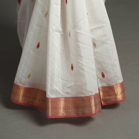 White - Traditional Handloom Maheshwari Silk Saree