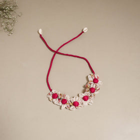 Traditional handmade fabart white rosey gajra - handcrafted