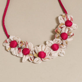 Traditional handmade fabart white rosey gajra - handcrafted