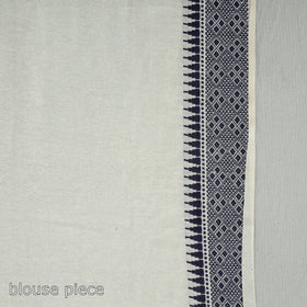 White - traditional vidarbha tussar silk handloom saree