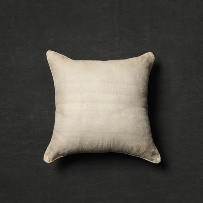 Buy Off White Tussar Silk Bengal Kantha Work Cushion Cover